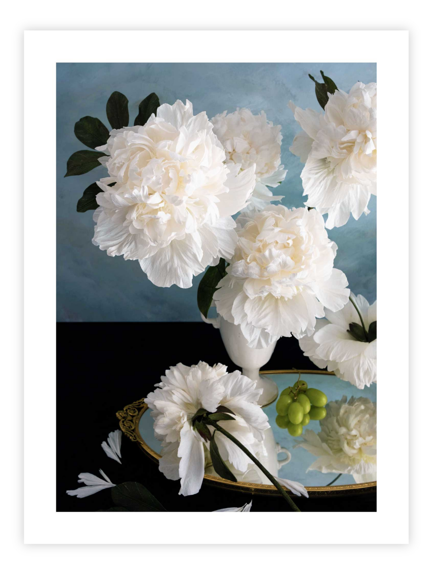 White Peonies on Mirror