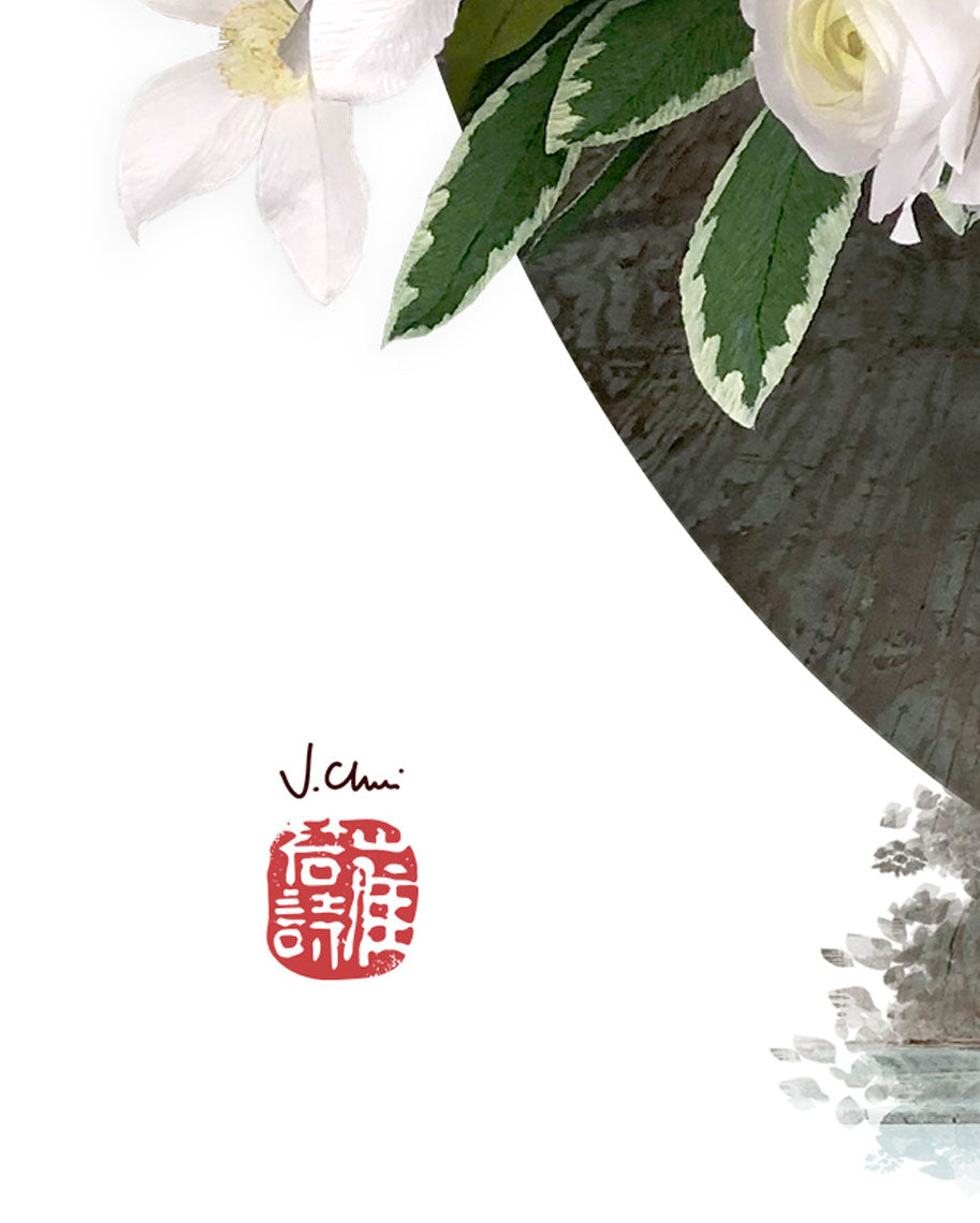 White and Green Arrangement